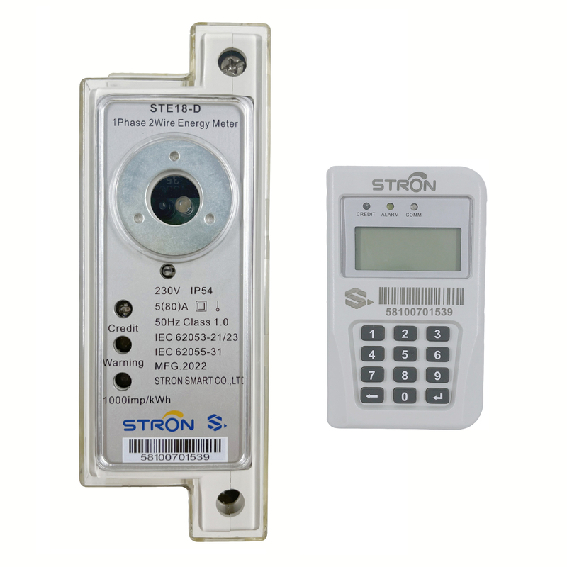 Stron STS Prepaid Din Rail Einphasen-Digitalenergie-/Stromzähler mit 2 Leitungen Kommunikation und Kundenoberfläche Einheit