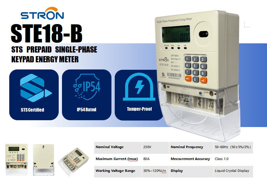 Mobilzahlungsbereiter intelligenter Prepaid-Stromzähler mit 10-jähriger Datenprotokollierung & Manipulations-Abschaltautomatik
