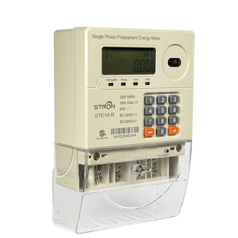 IP54 Intelligenter Mehrtarif/Anti-Fälschungs-/Leistungsbegrenzungsvorbezahlter Tastatur-Einphasen-Stromzähler mit Verkaufssoftware