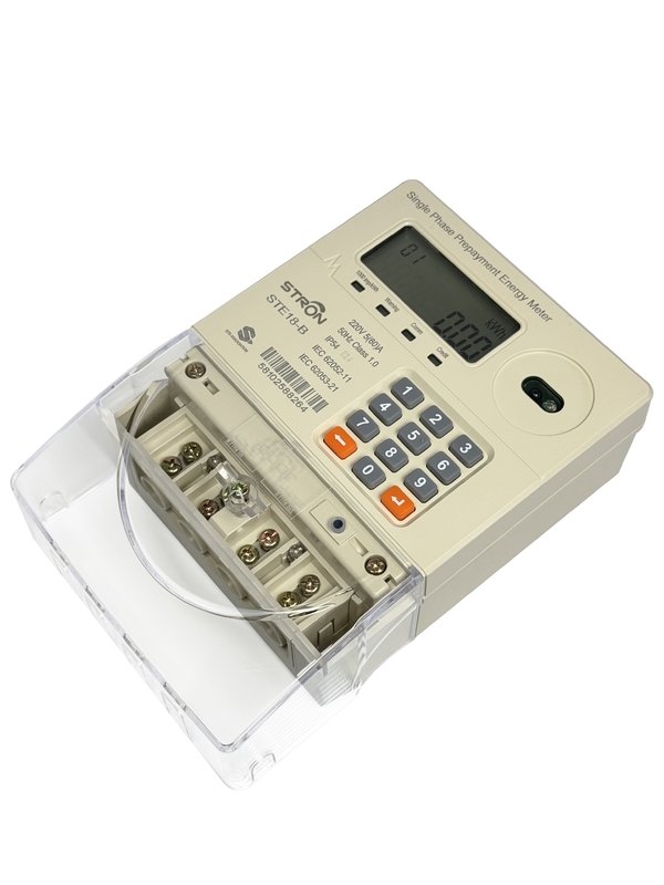 IP54 Intelligenter Mehrtarif/Anti-Fälschungs-/Leistungsbegrenzungsvorbezahlter Tastatur-Einphasen-Stromzähler mit Verkaufssoftware