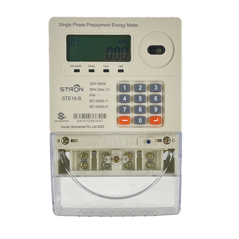230V 60A STS 20 Digitale Token-Wiederaufladung Prepaid Einphasenstromzähler für das Sonnensystem