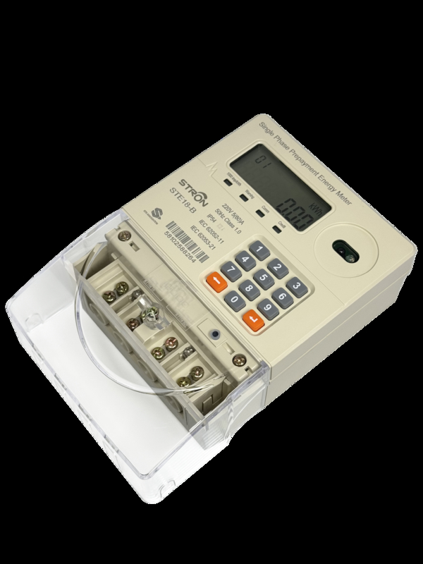 IP54 Intelligenter Mehrtarif/Anti-Fälschungs-/Leistungsbegrenzungsvorbezahlter Tastatur-Einphasen-Stromzähler mit Verkaufssoftware