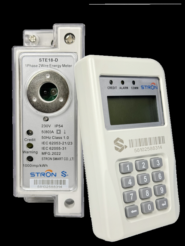 STS Vorauszahlungs-Hutschiene-Zähler Einphasen-Stromzähler + CIU RF/PLC Modul Kommunikation
