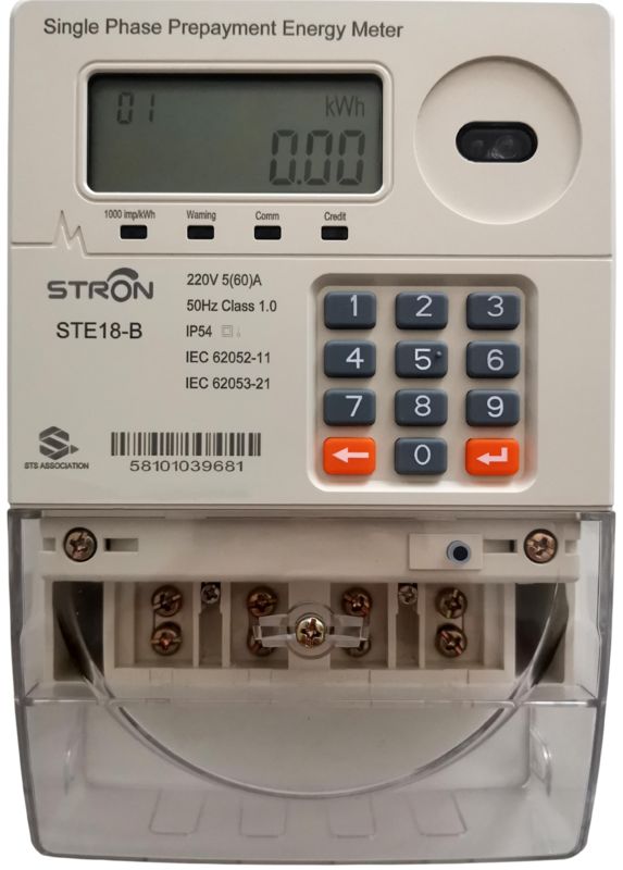 Vorzahlung Smart Prepaid Electricity Meter Einzelphase mit Stronpay Vending Software zur Bereitstellung von Daten zur Vorzahlung und zum Stromverbrauch
