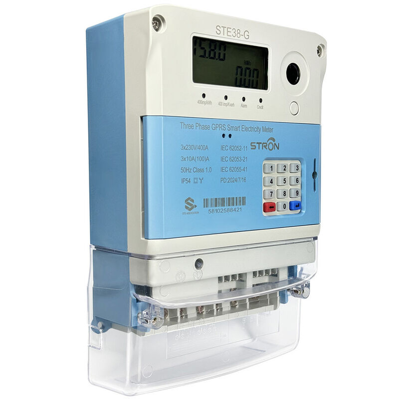 STS Smart GPRS Drei-Phasen-Prepaid-Stromzähler CIU Sicherheitsgebühr Token LCD-Display Einfache Installation Genauigkeitsklasse 1