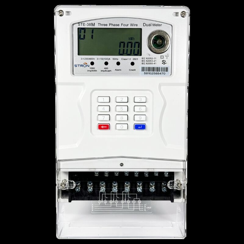 STE38-A-LCD-Display-Typ Smart Prepaid-Stromzähler mit Messgenauigkeit der Klasse 1.0 und unterstützter Fernanschaltung für den Stromverbrauch