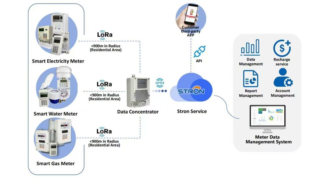 STS-Standard IOT-Smart-Wasserzähler mit Verbindungsschrauben 4-M16 8-M16 8-M16 8-M16 8-M20 Datenübertragung und Verwendungsverfolgung