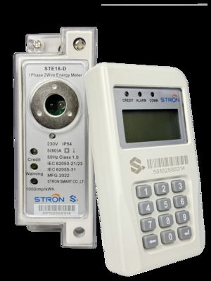 STS Vorauszahlungs-Hutschiene-Zähler Einphasen-Stromzähler + CIU RF/PLC Modul Kommunikation