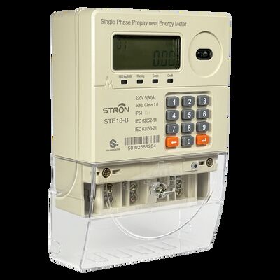 IP54 Intelligenter Mehrtarif/Anti-Fälschungs-/Leistungsbegrenzungsvorbezahlter Tastatur-Einphasen-Stromzähler mit Verkaufssoftware